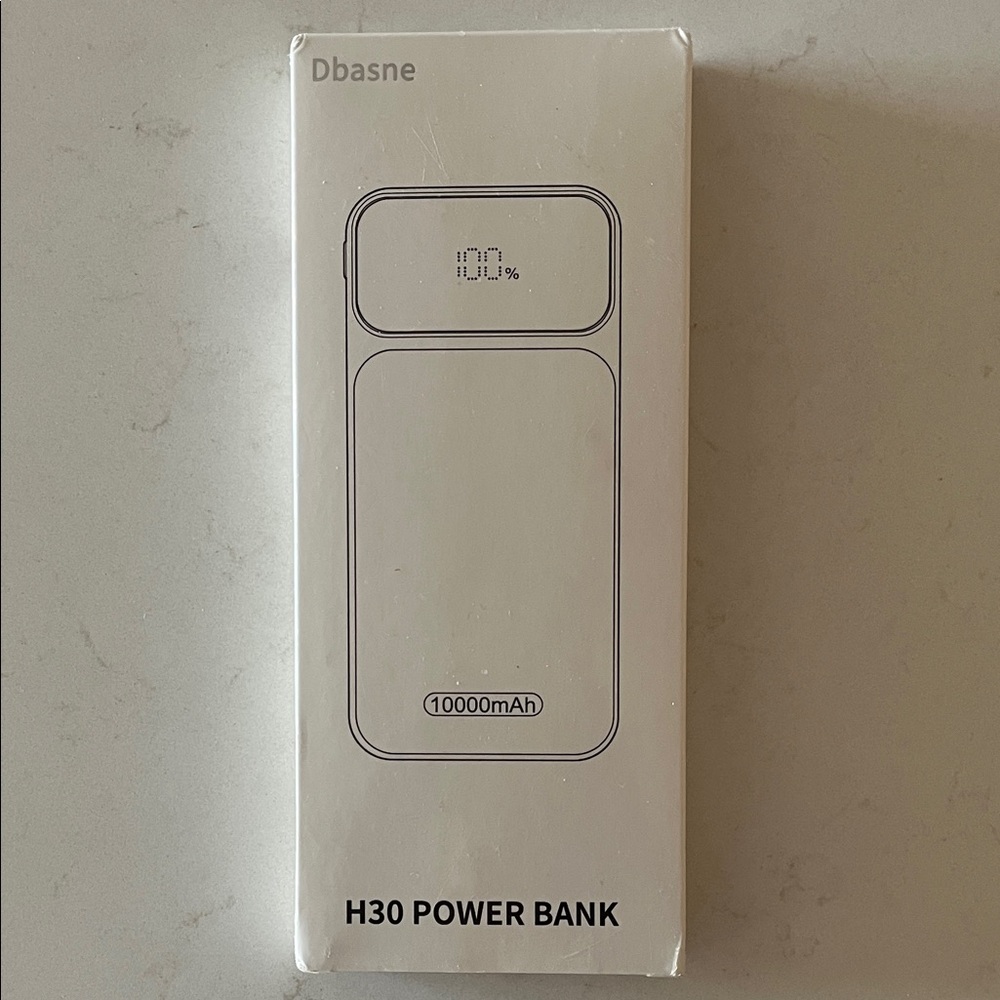 NEW Portable Charger Dbasne H30 Power Bank 10000mAh (Color: Black)